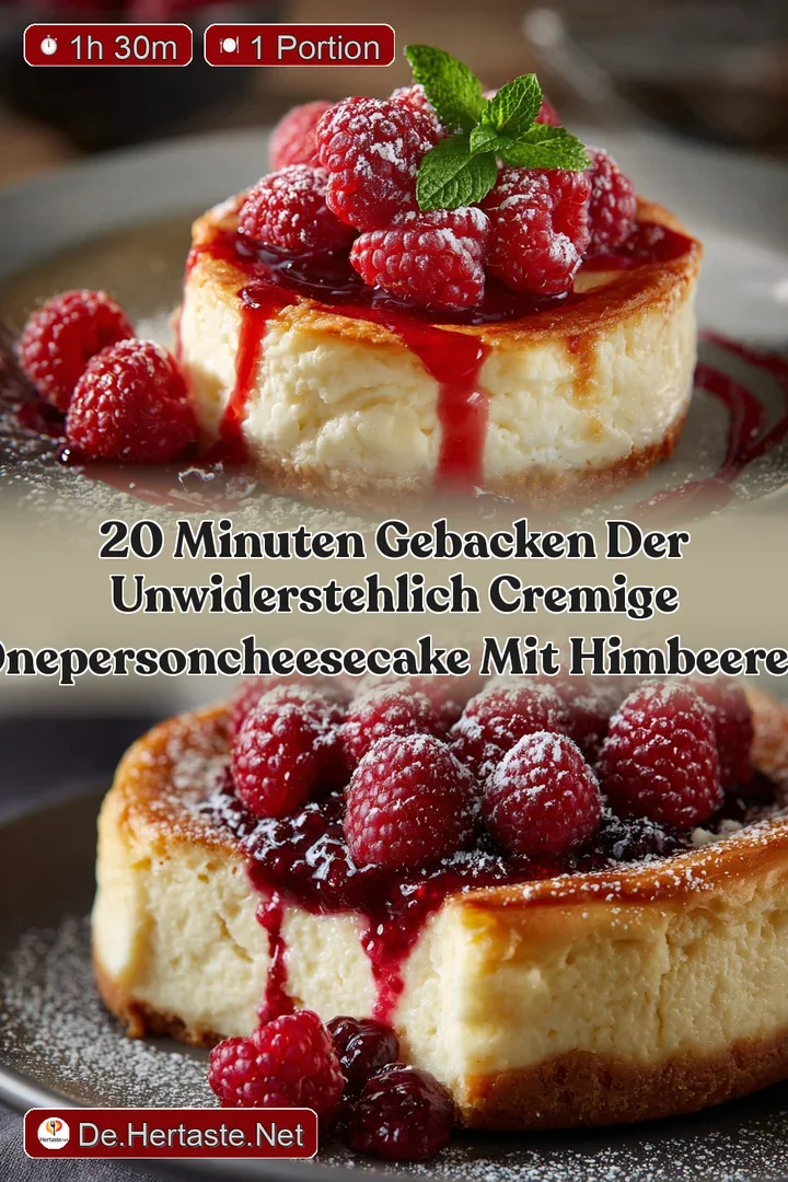 20 Minuten gebacken Der unwiderstehlich cremige OnePersonCheesecake mit Himbeeren