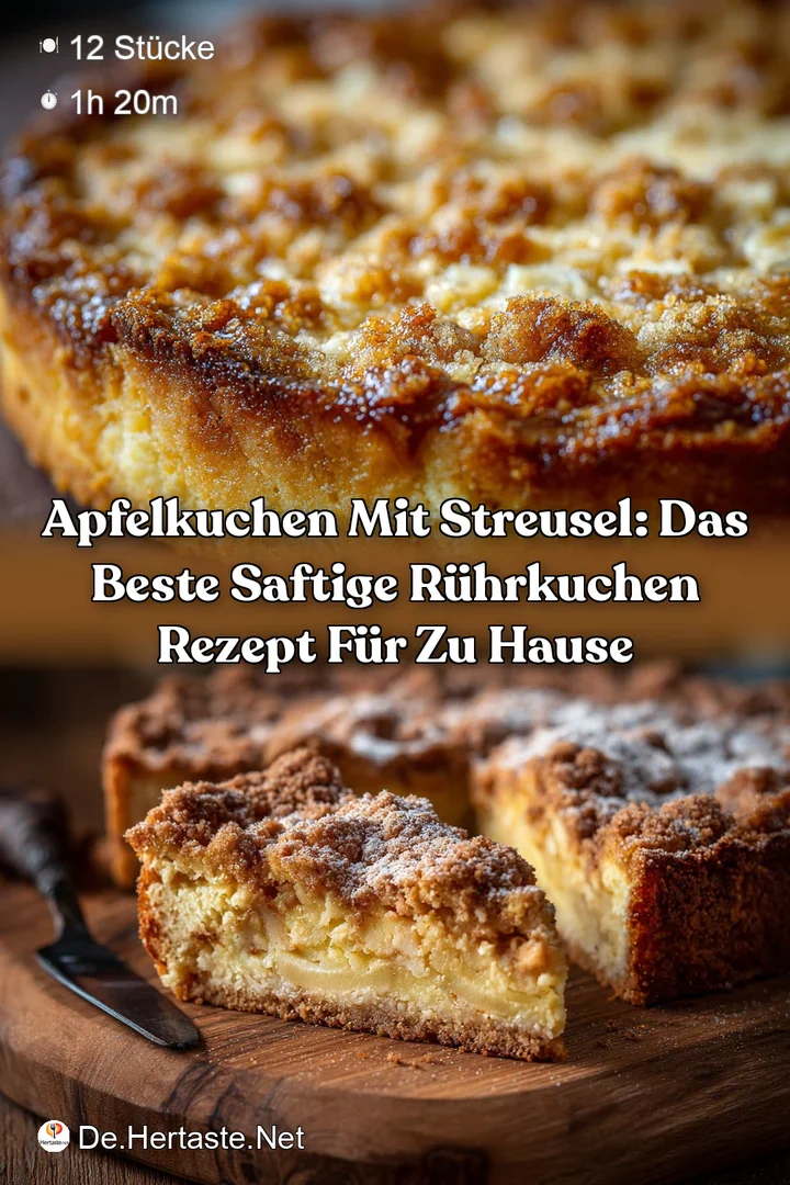 Apfelkuchen mit Streusel: Das beste saftige R&uuml;hrkuchen Rezept f&uuml;r zu Hause