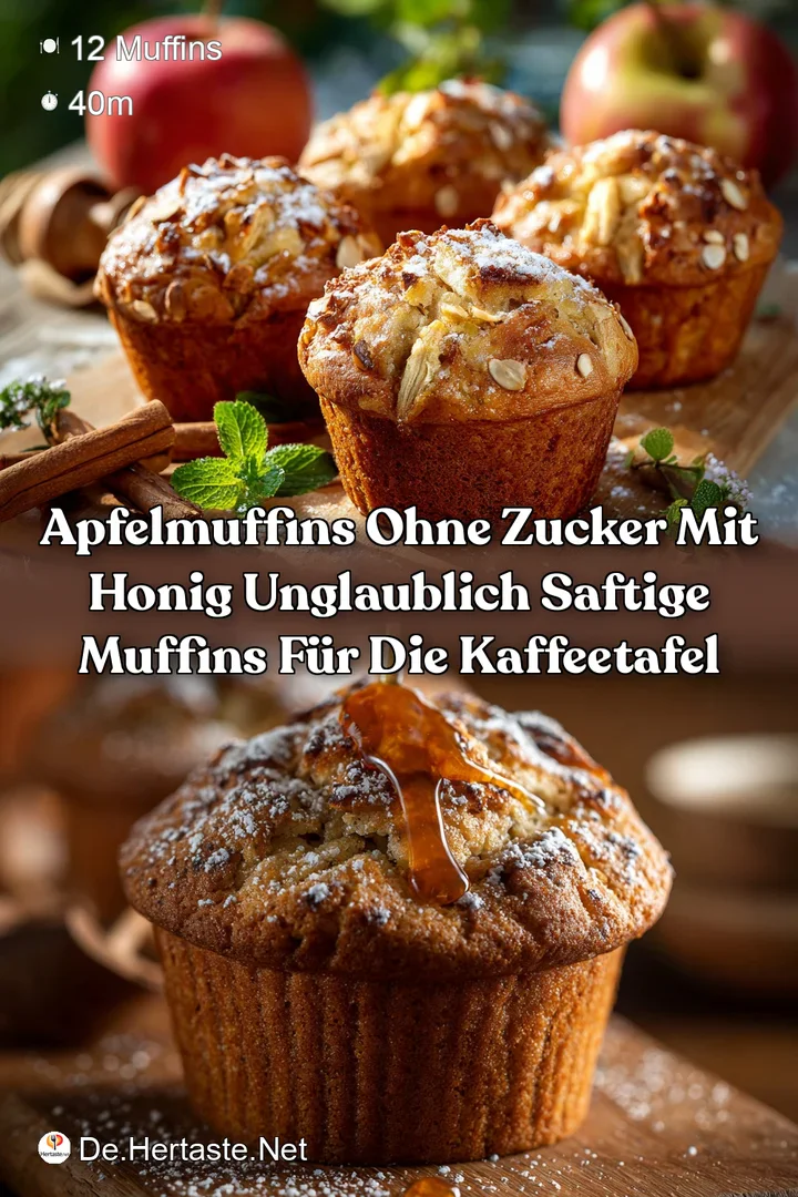Apfelmuffins ohne Zucker mit Honig Unglaublich saftige Muffins f&uuml;r die Kaffeetafel