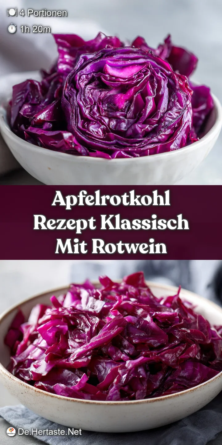 Close-up of glistening braised red cabbage, the sweet and sour aroma practically lifting off the screen. You can almost ta...