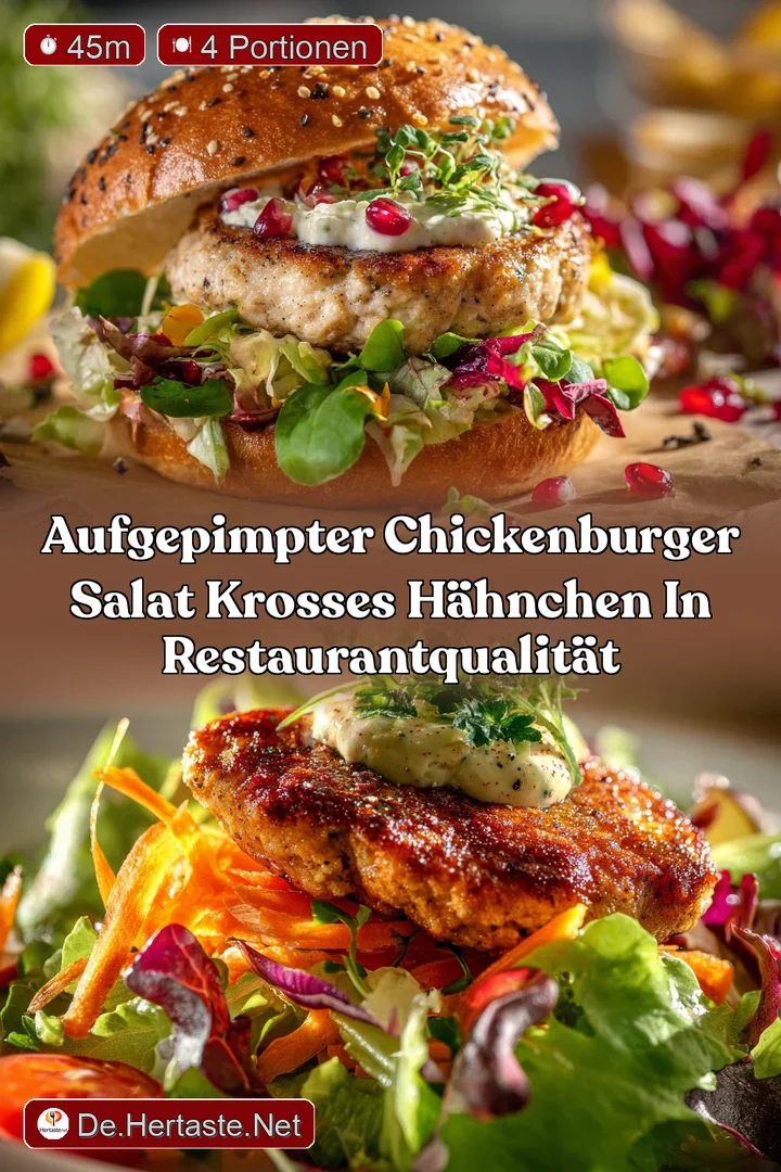 Aufgepimpter Chickenburger Salat Krosses H&auml;hnchen in RestaurantQualit&auml;t