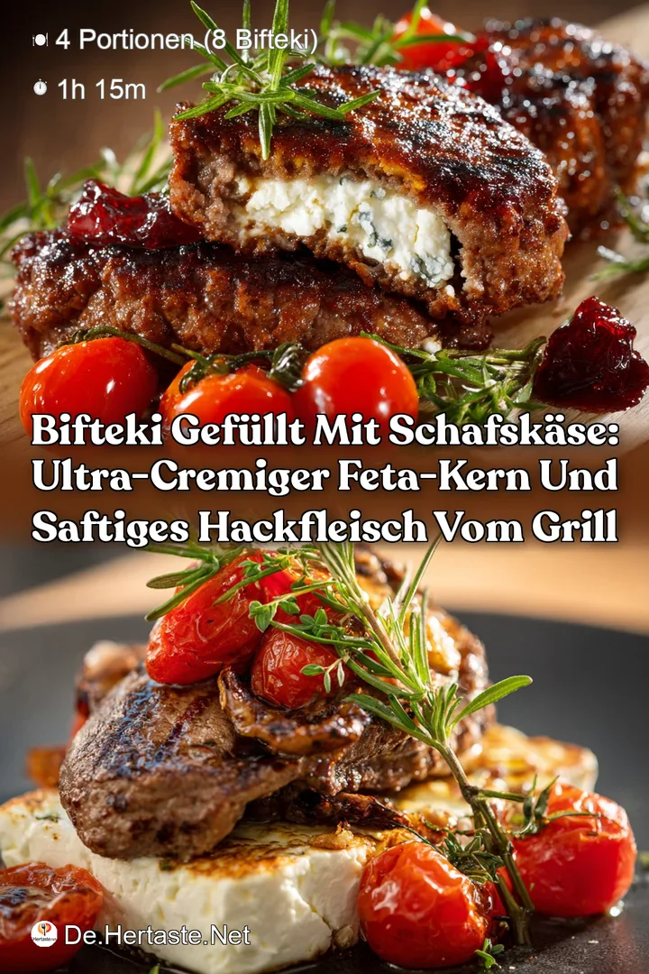 Bifteki gef&uuml;llt mit Schafsk&auml;se: Ultra-cremiger Feta-Kern und saftiges Hackfleisch vom Grill