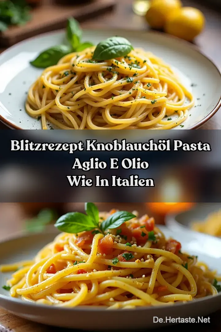 Blitzrezept Knoblauch&ouml;l Pasta Aglio e Olio wie in Italien