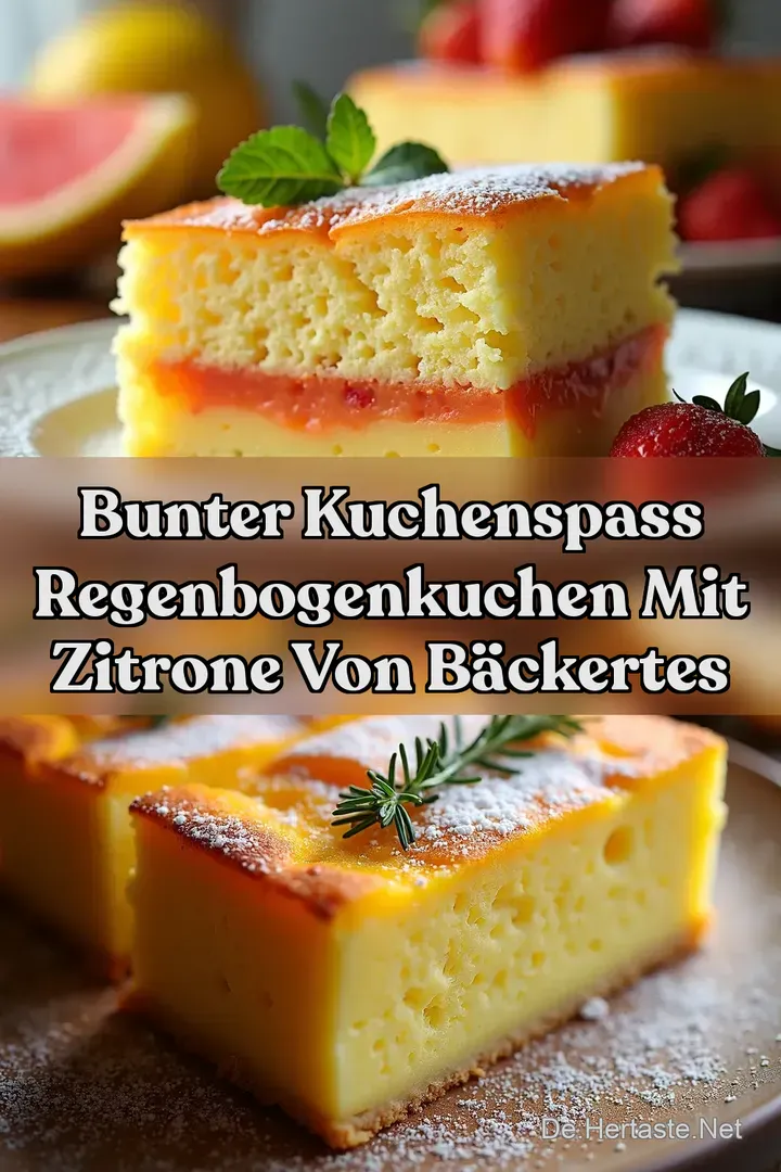 Bunter Kuchenspass Regenbogenkuchen mit Zitrone von B&auml;ckertes