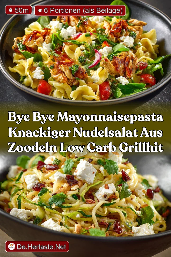 Bye Bye MayonnaisePasta Knackiger Nudelsalat aus Zoodeln Low Carb GrillHit