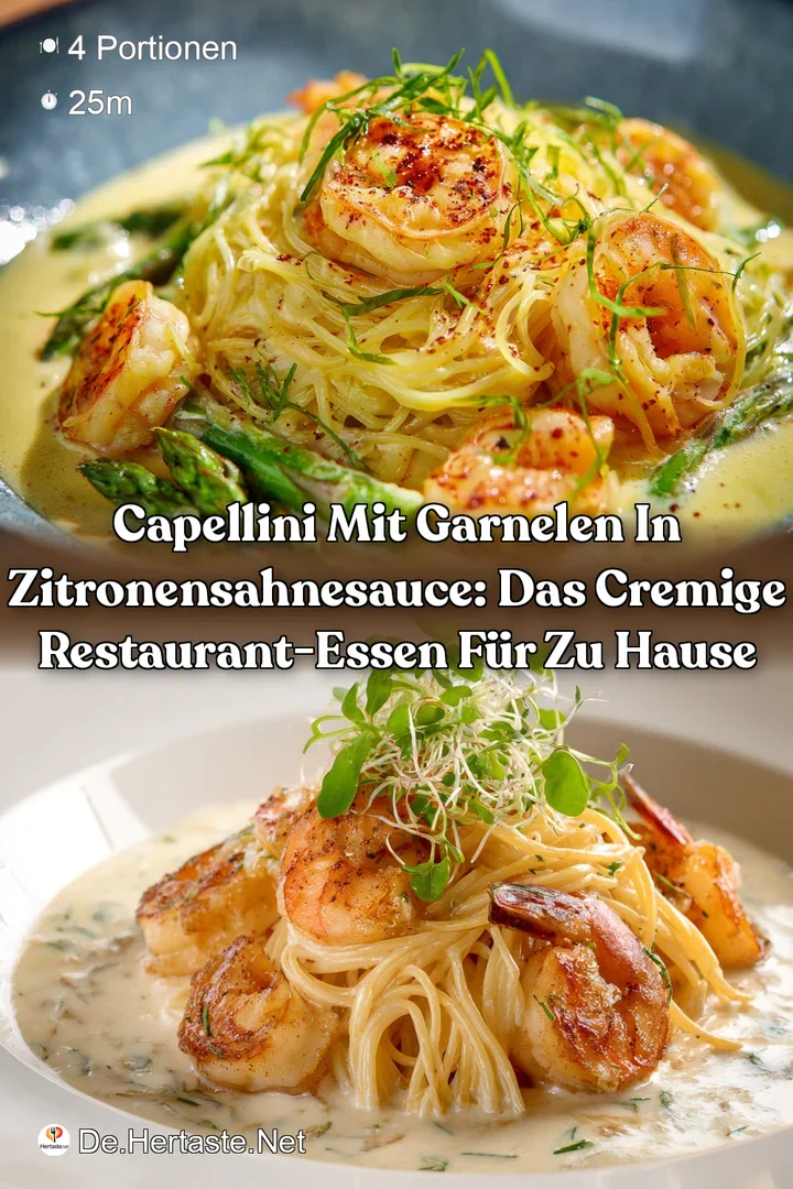 Capellini mit Garnelen in ZitronenSahnesauce: Das cremige Restaurant-Essen f&uuml;r zu Hause