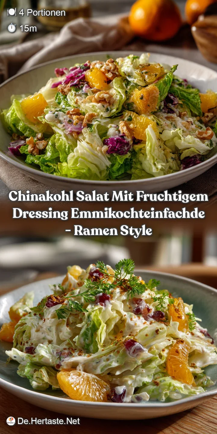 Chinakohl Salat Mit Fruchtigem Dressing emmikochteinfachde - Ramen Style
