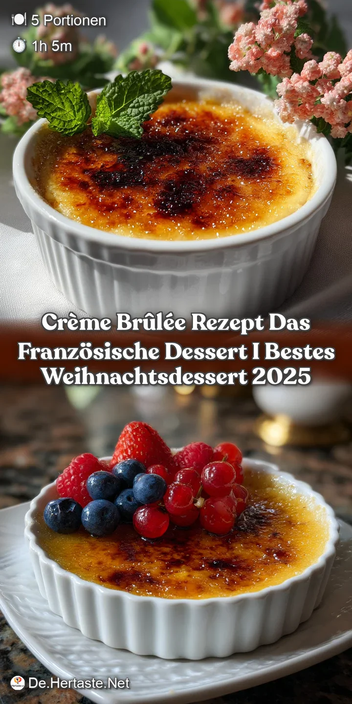 Close-up view of the glossy, crackled sugar surface of the cr&egrave;me br&ucirc;l&eacute;e, revealing the rich, smooth custard beneath. A per...