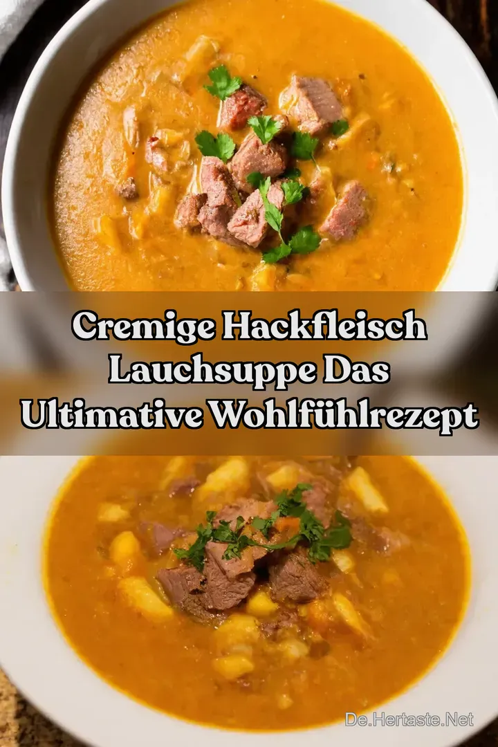 Cremige Hackfleisch Lauchsuppe Das ultimative Wohlf&uuml;hlrezept
