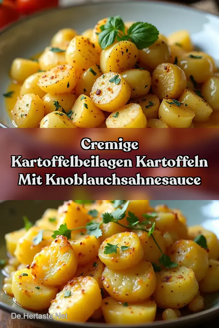Cremige Kartoffelbeilagen Kartoffeln mit KnoblauchSahnesauce
