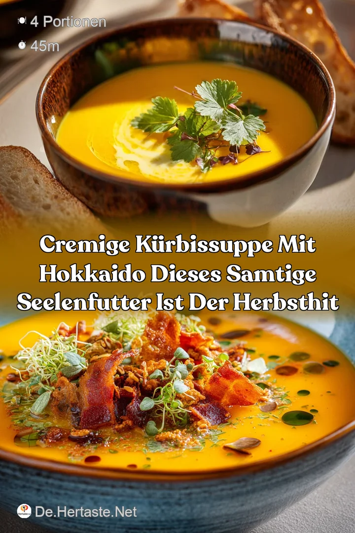 Cremige K&uuml;rbissuppe mit Hokkaido Dieses samtige Seelenfutter ist der HerbstHit