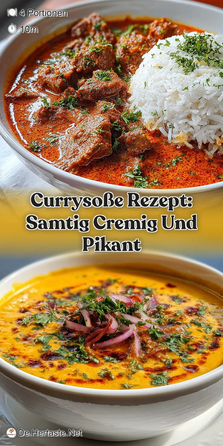 Close-up of glistening curry sauce, its smooth texture contrasting with the distinct grains of rice. An aromatic, savory d...