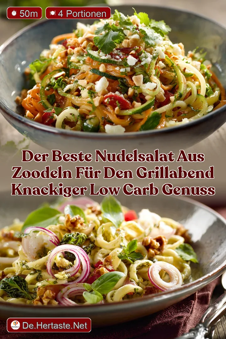 Der beste Nudelsalat aus Zoodeln f&uuml;r den Grillabend Knackiger Low Carb Genuss