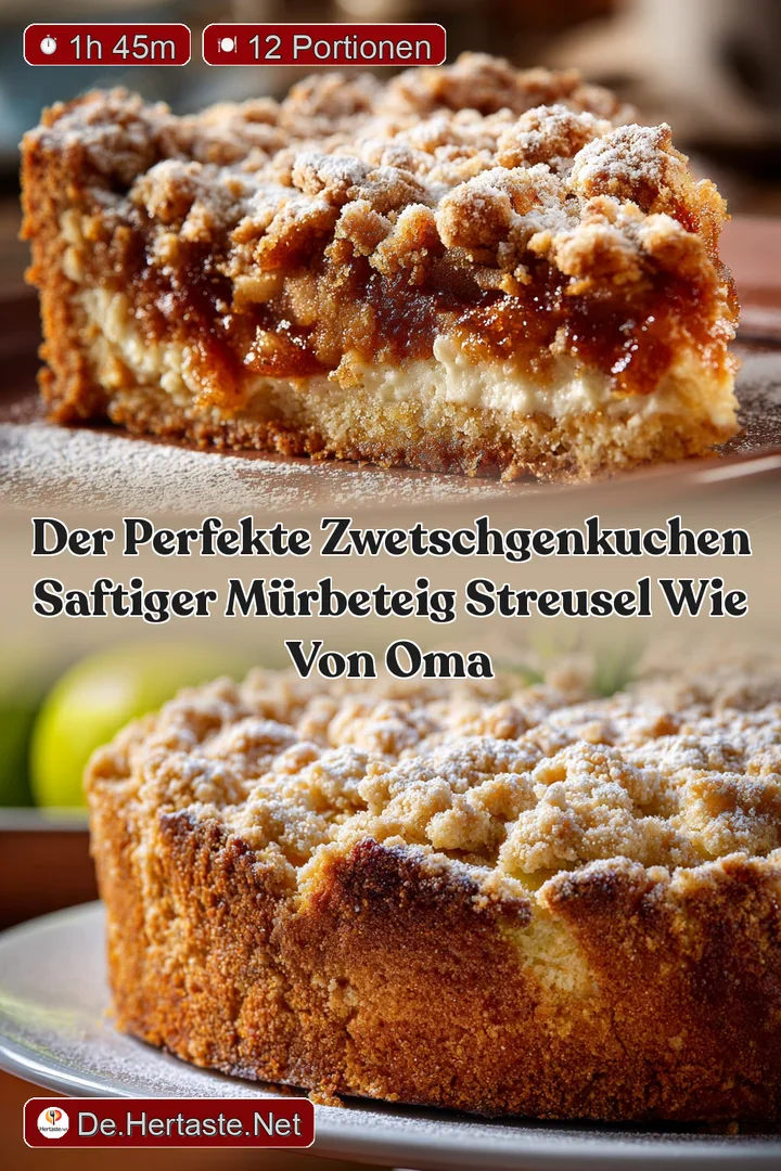 Der perfekte Zwetschgenkuchen Saftiger M&uuml;rbeteig Streusel wie von Oma