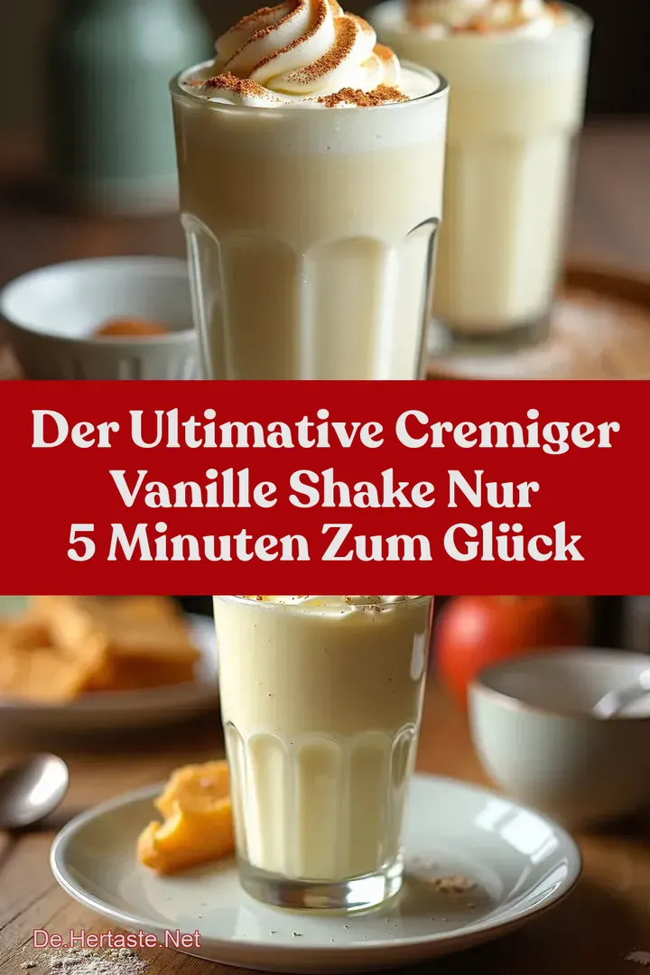 Der Ultimative Cremiger Vanille Shake Nur 5 Minuten zum Gl&uuml;ck