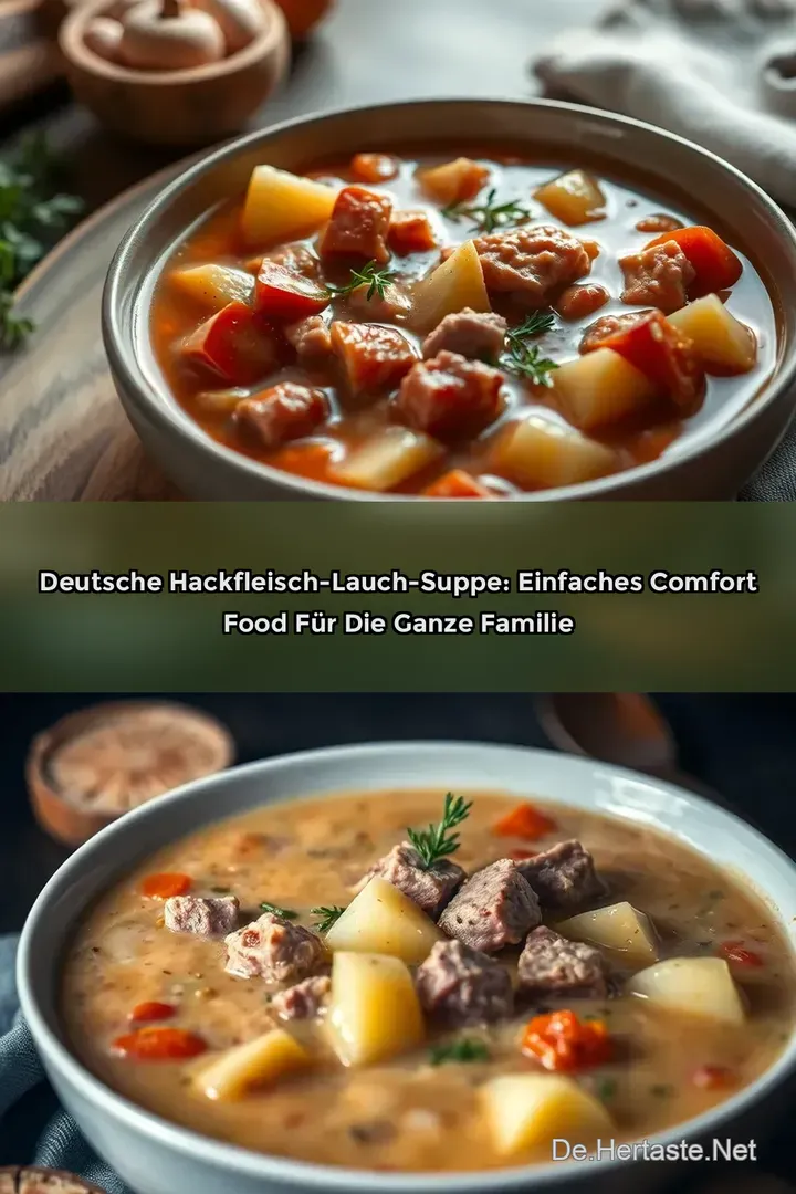 Deutsche Hackfleisch-Lauch-Suppe: Einfaches Comfort Food f&uuml;r die ganze Familie