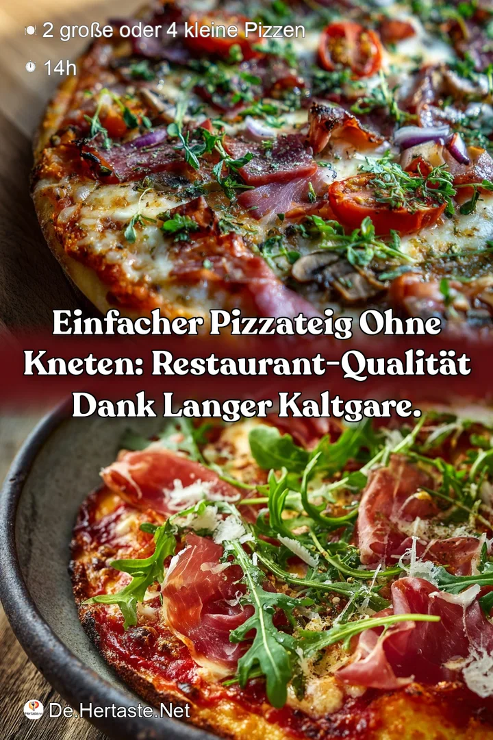 Einfacher Pizzateig ohne Kneten: Restaurant-Qualit&auml;t dank langer Kaltgare.