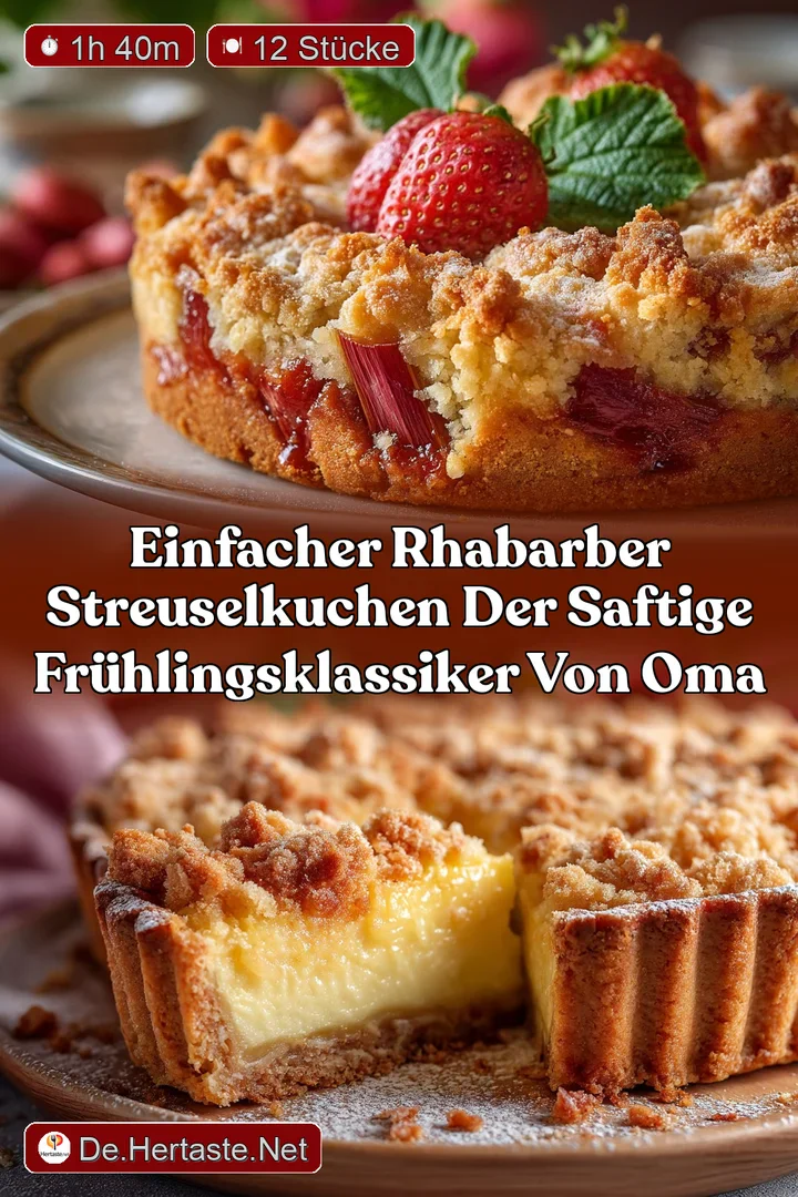 Einfacher Rhabarber Streuselkuchen Der saftige Fr&uuml;hlingsklassiker von Oma