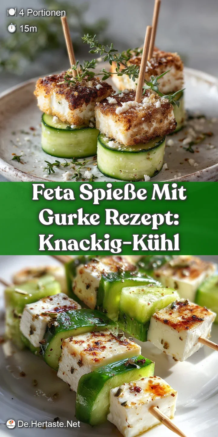 Close-up of a feta skewer featuring creamy white cheese contrasted with refreshing, crisp green cucumber and bright, fragr...