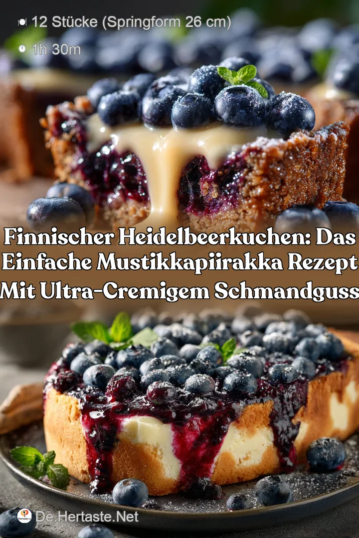 Finnischer Heidelbeerkuchen: Das einfache Mustikkapiirakka Rezept mit ultra-cremigem Schmandguss