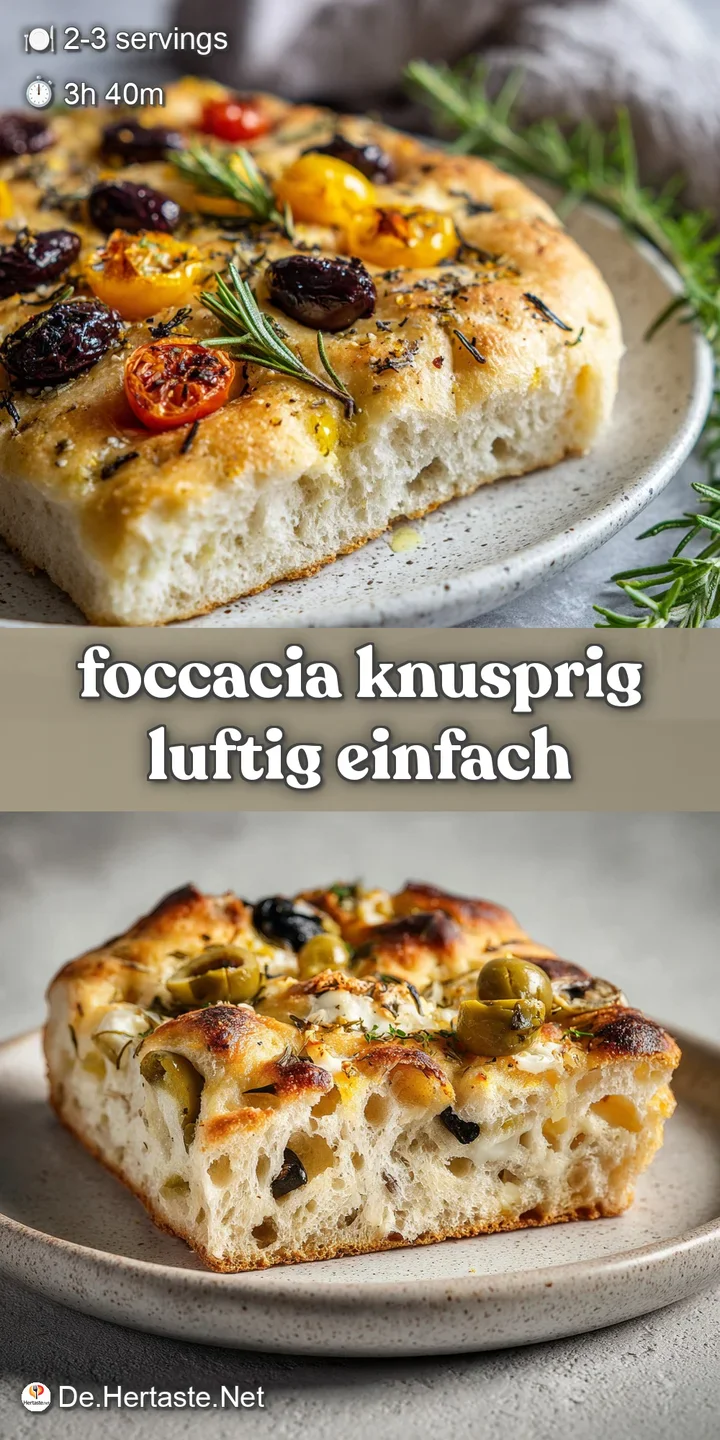 foccacia knusprig luftig einfach - appetizing dish ready to serve