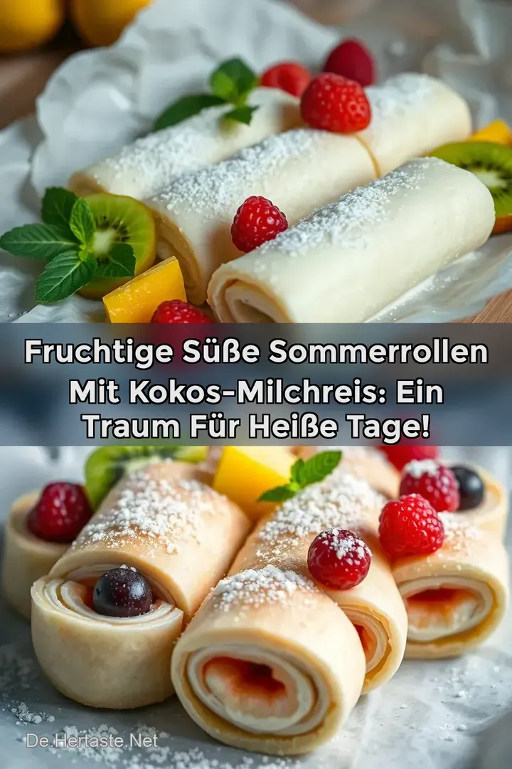 Fruchtige S&uuml;&szlig;e Sommerrollen mit Kokos-Milchreis: Ein Traum f&uuml;r hei&szlig;e Tage!