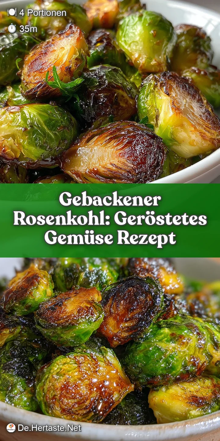 Close-up of roasted Brussels sprouts showing their deeply caramelized edges and tender interiors, glistening with savory j...