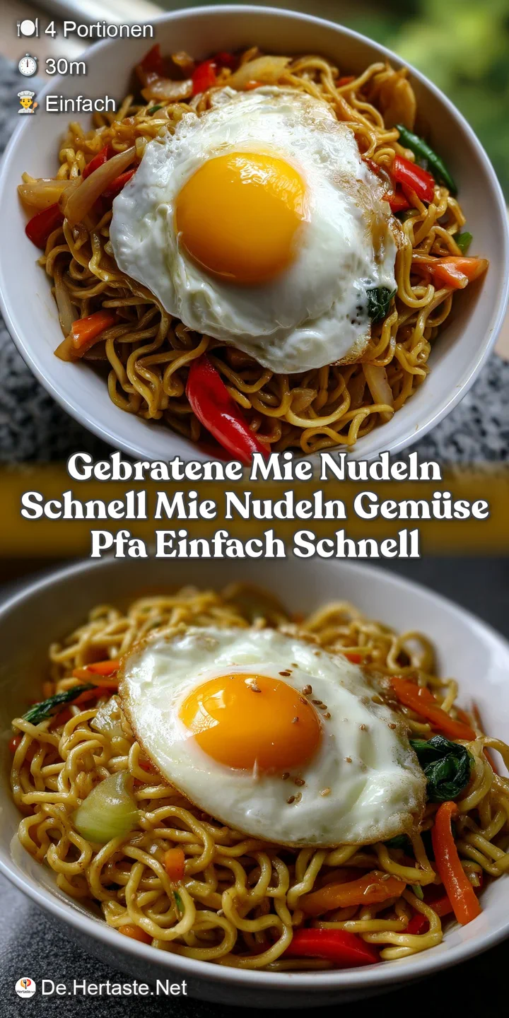 Gebratene Mie Nudeln schnell Mie Nudeln Gem&uuml;se Pfa Einfach Schnell