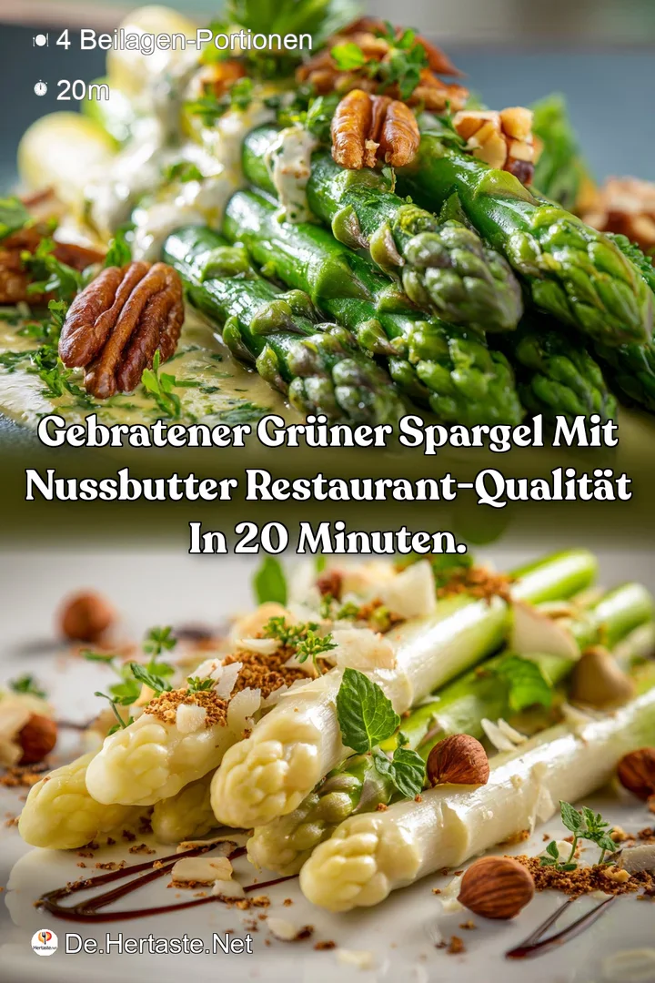 Gebratener Gr&uuml;ner Spargel mit Nussbutter Restaurant-Qualit&auml;t in 20 Minuten.
