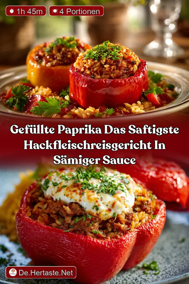 Gef&uuml;llte Paprika Das saftigste HackfleischReisGericht in s&auml;miger Sauce