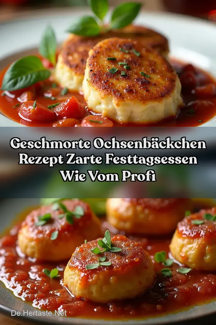 Geschmorte Ochsenb&auml;ckchen Rezept Zarte Festtagsessen wie vom Profi