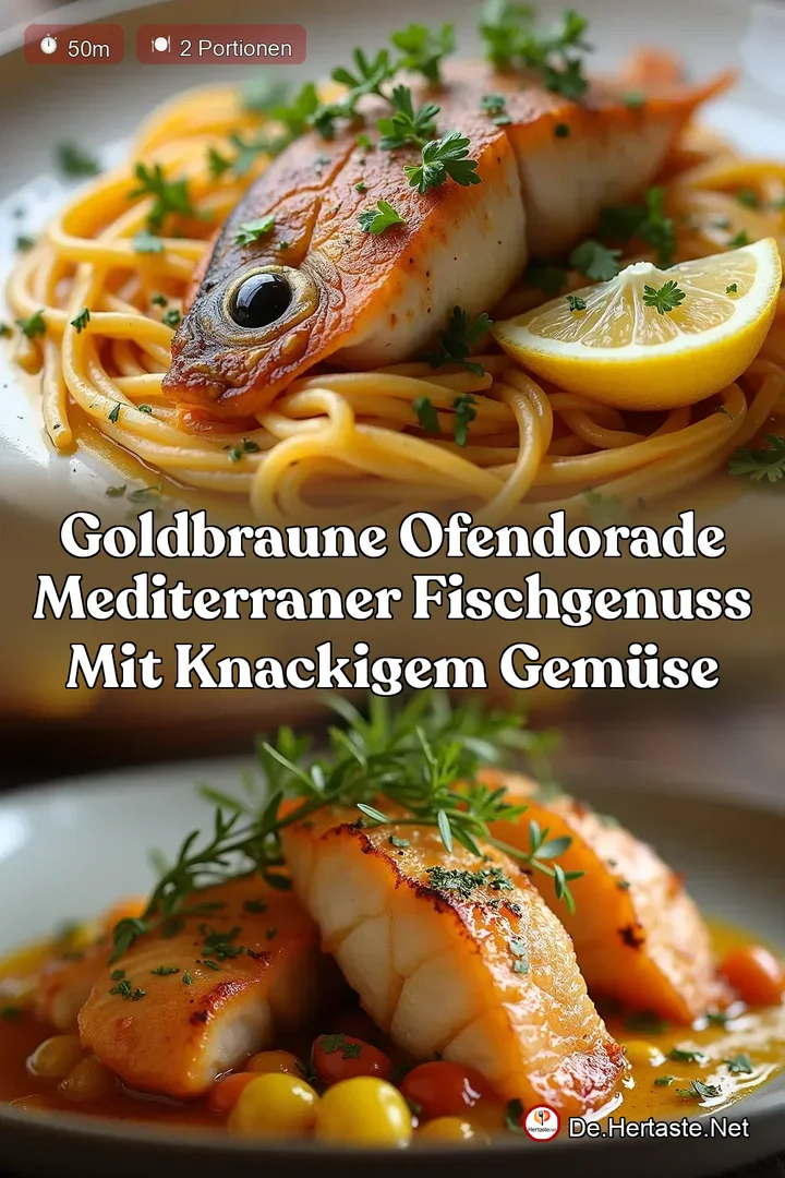 Goldbraune OfenDorade Mediterraner Fischgenuss mit knackigem Gem&uuml;se