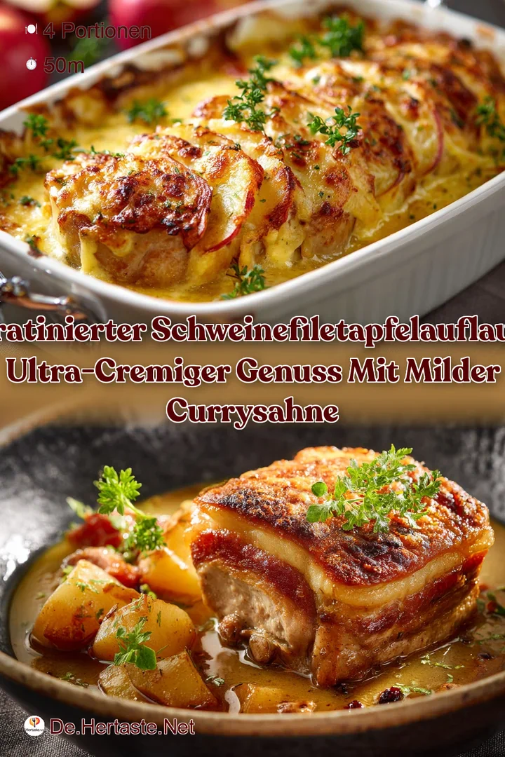 Gratinierter SchweinefiletApfelAuflauf: Ultra-cremiger Genuss mit milder Currysahne