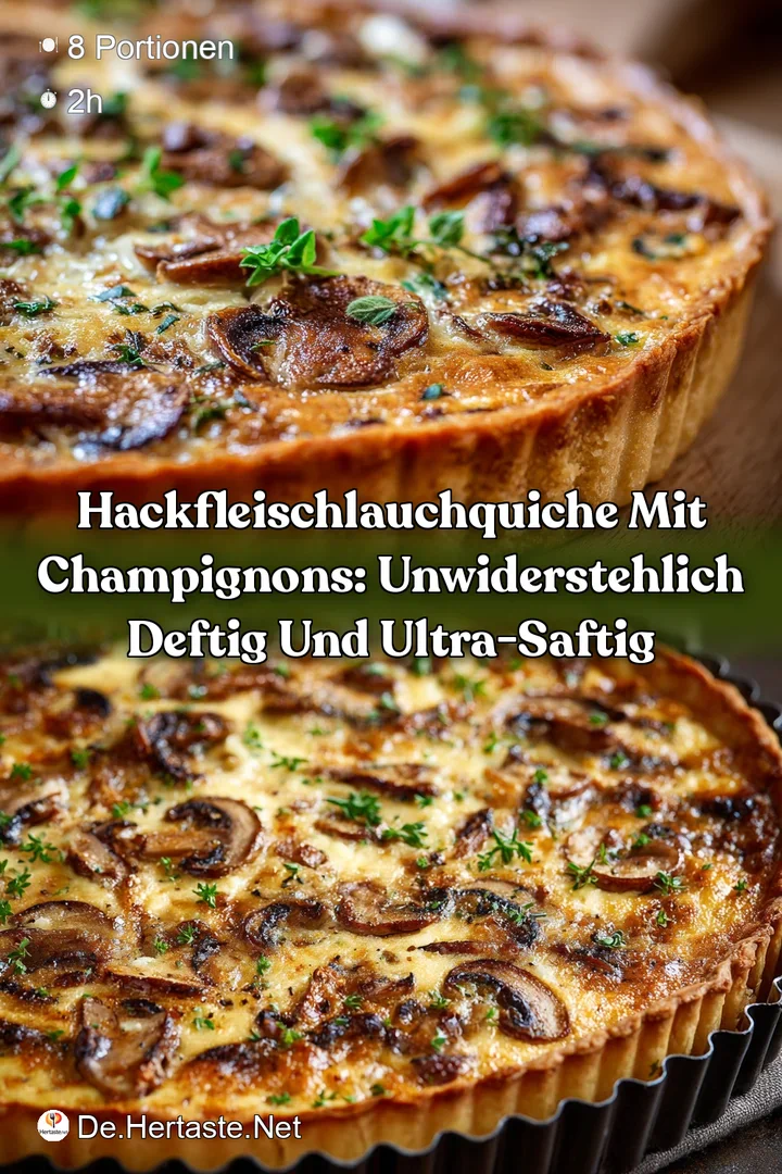 HackfleischLauchQuiche mit Champignons: Unwiderstehlich deftig und ultra-saftig