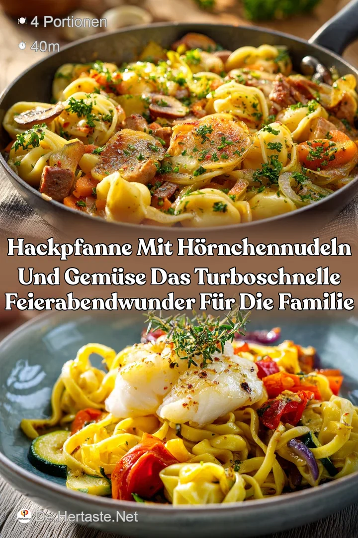 Hackpfanne mit H&ouml;rnchennudeln und Gem&uuml;se Das turboschnelle FeierabendWunder f&uuml;r die Familie