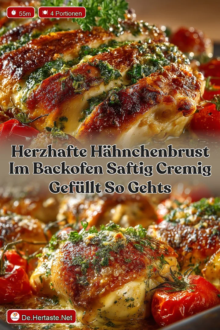 Herzhafte H&auml;hnchenbrust im Backofen Saftig cremig gef&uuml;llt So gehts
