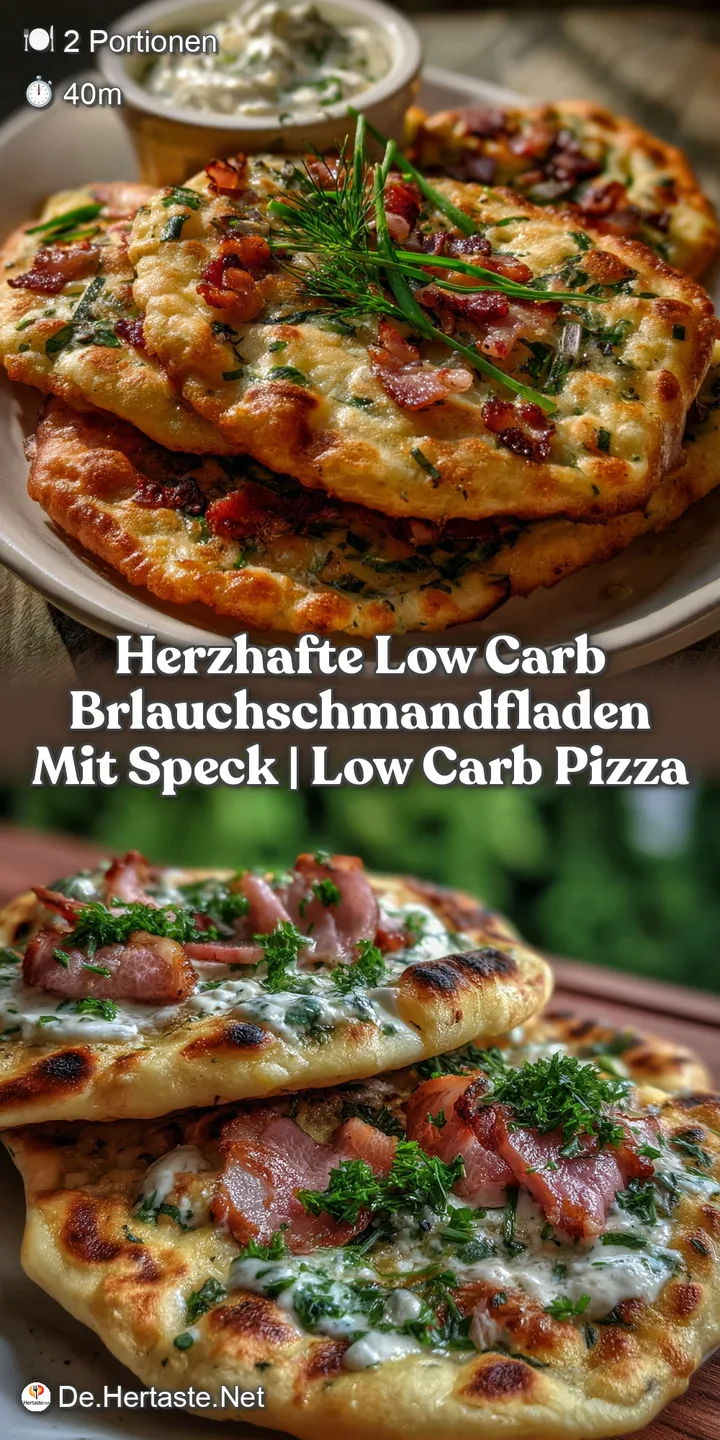 Herzhafte Low Carb BrlauchSchmandFladen mit Speck | Low Carb Pizza
