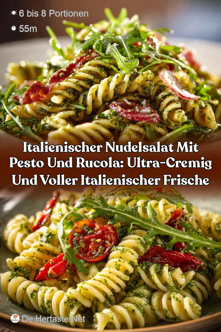 Italienischer Nudelsalat mit Pesto und Rucola: Ultra-cremig und voller italienischer Frische