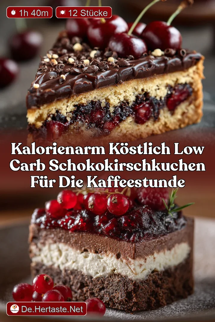 Kalorienarm K&ouml;stlich Low Carb SchokoKirschkuchen f&uuml;r die Kaffeestunde