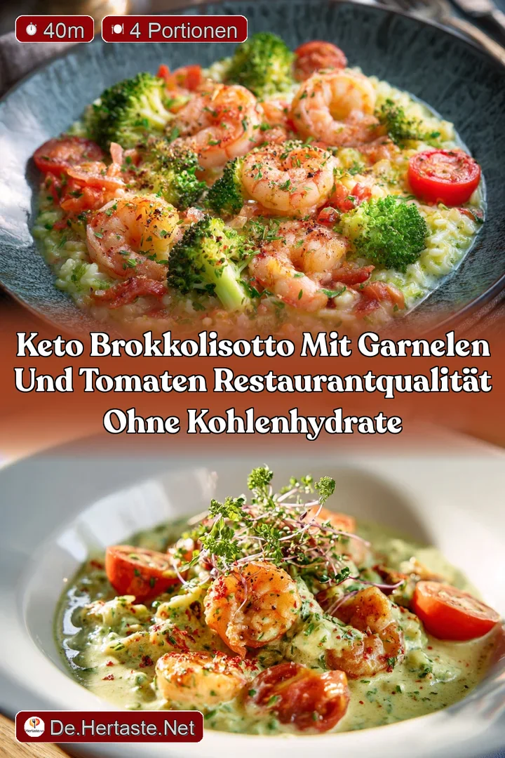 Keto Brokkolisotto mit Garnelen und Tomaten RestaurantQualit&auml;t ohne Kohlenhydrate