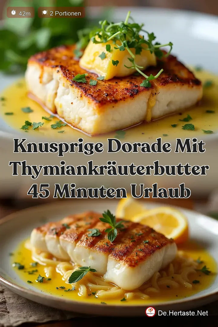 Knusprige Dorade mit ThymianKr&auml;uterbutter 45 Minuten Urlaub