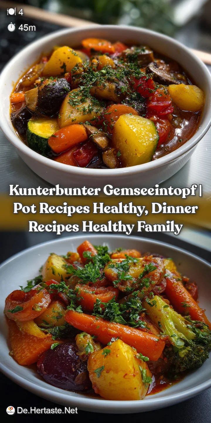 Kunterbunter GemseEintopf | Pot Recipes Healthy Dinner Recipes Healthy Family