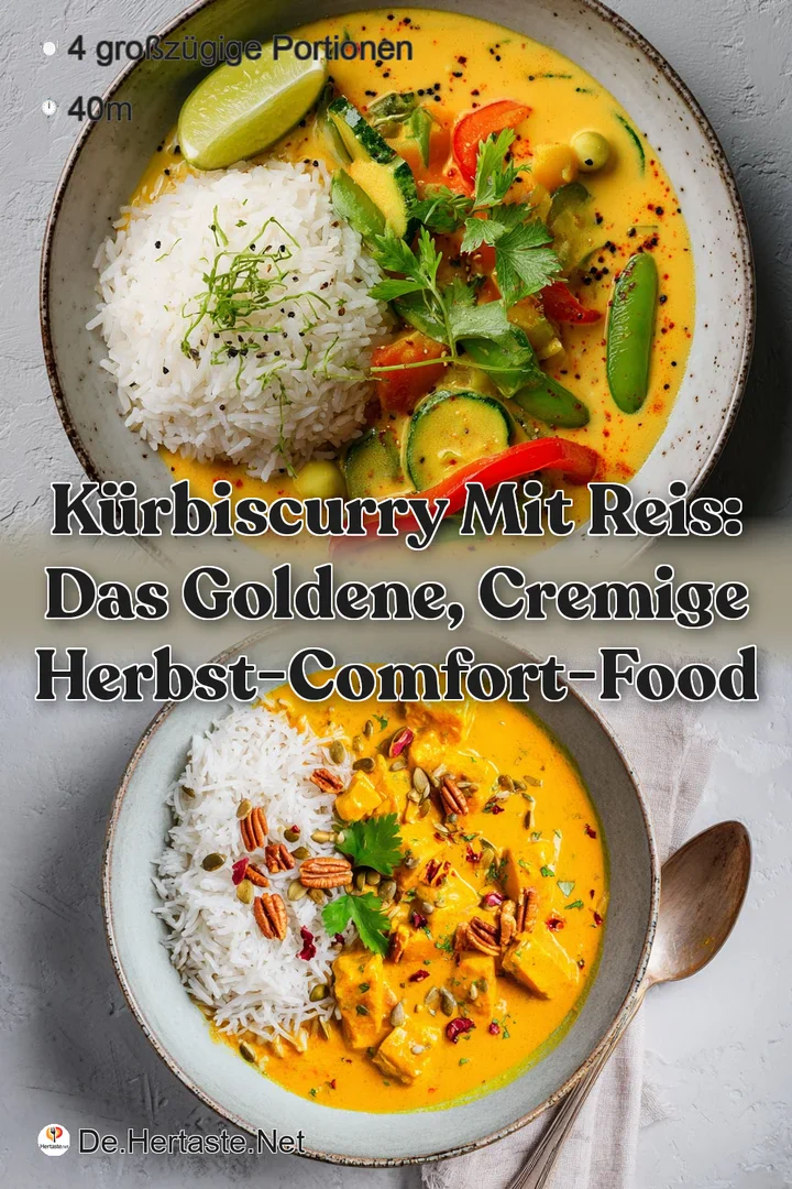 K&uuml;rbiscurry mit Reis: Das goldene cremige Herbst-Comfort-Food