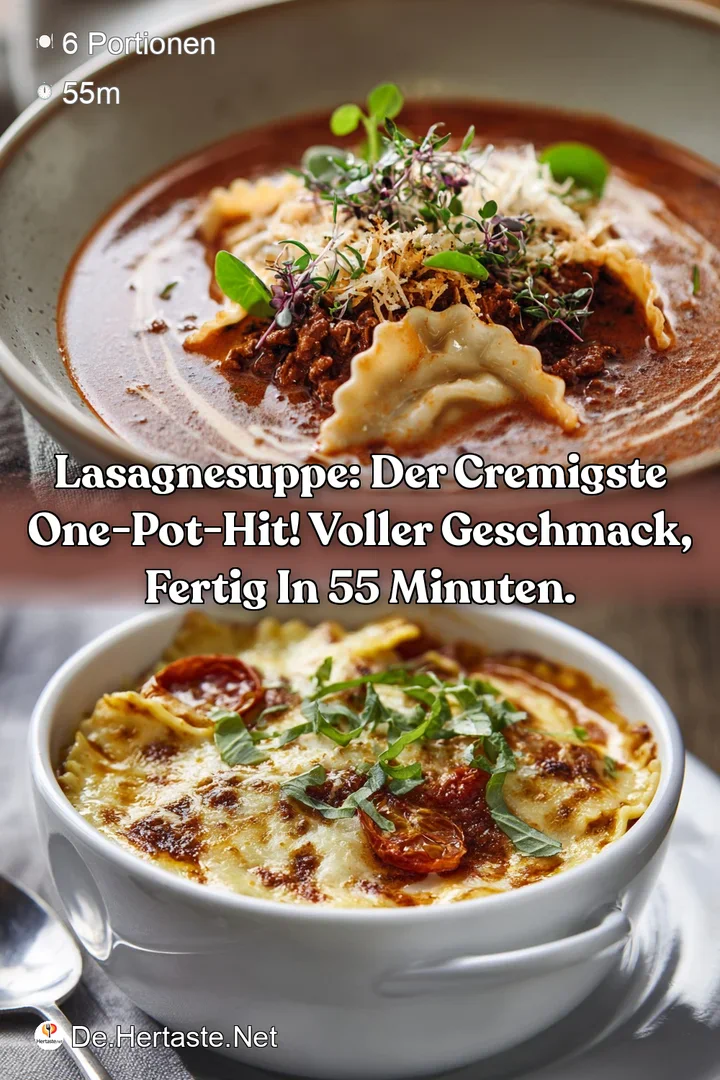 Lasagnesuppe: Der cremigste One-Pot-Hit! Voller Geschmack fertig in 55 Minuten.