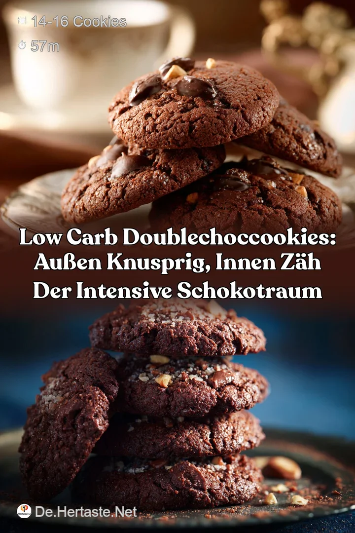 Low Carb DoubleChocCookies: Au&szlig;en knusprig innen z&auml;h der intensive Schokotraum