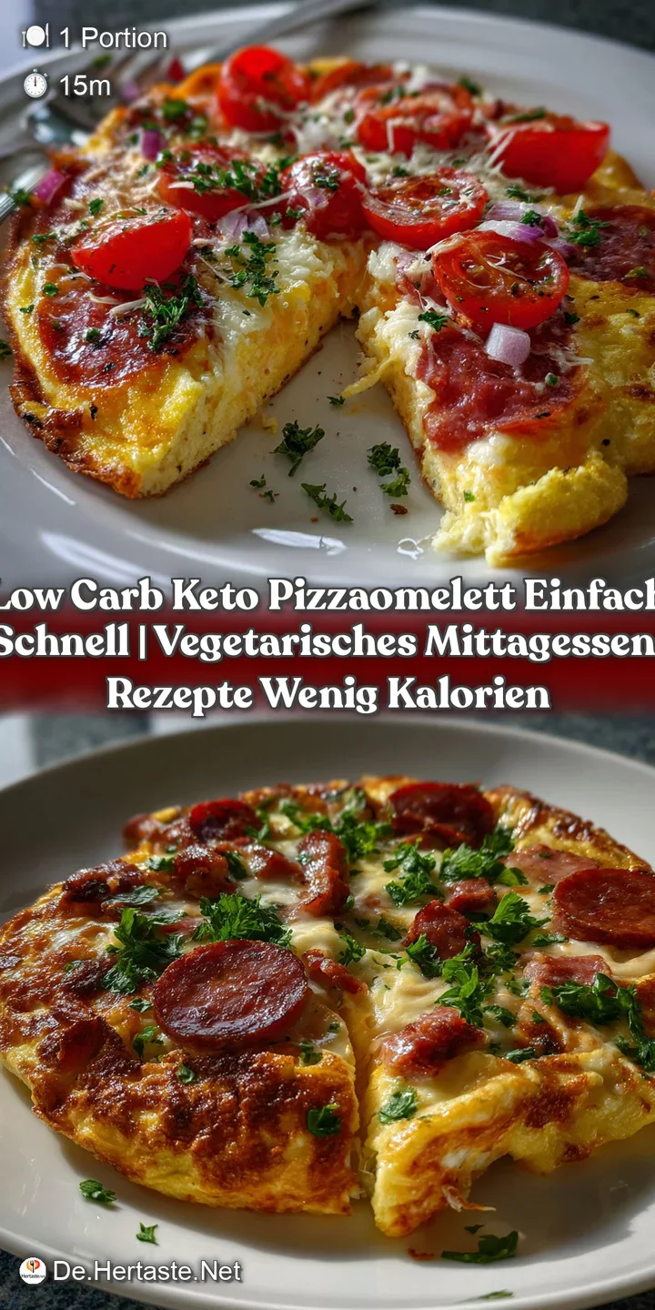 Low Carb Keto PizzaOmelett einfach schnell | Vegetarisches Mittagessen Rezepte Wenig Kalorien