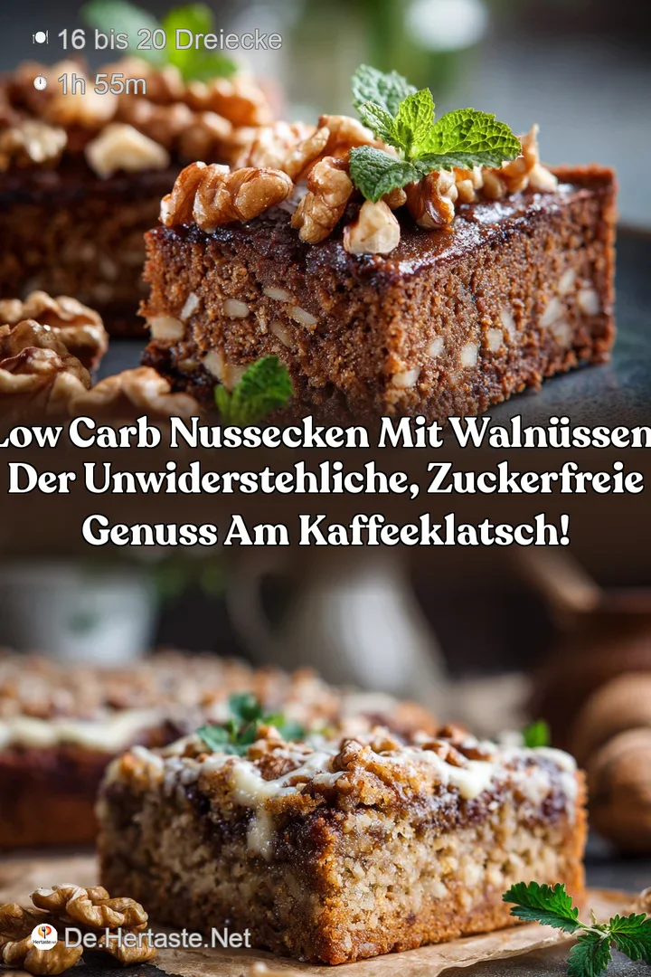Low Carb Nussecken mit Waln&uuml;ssen: Der unwiderstehliche zuckerfreie Genuss am Kaffeeklatsch!