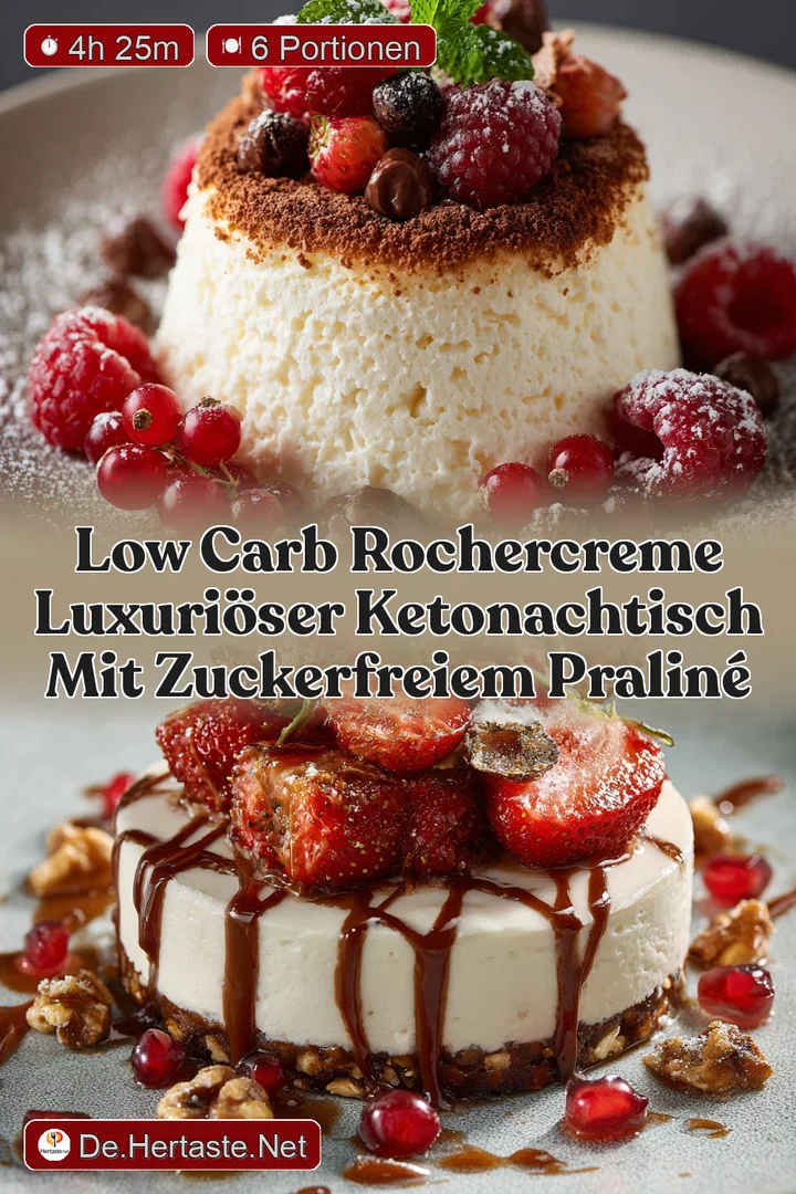 Low Carb RocherCreme Luxuri&ouml;ser KetoNachtisch mit zuckerfreiem Pralin&eacute;