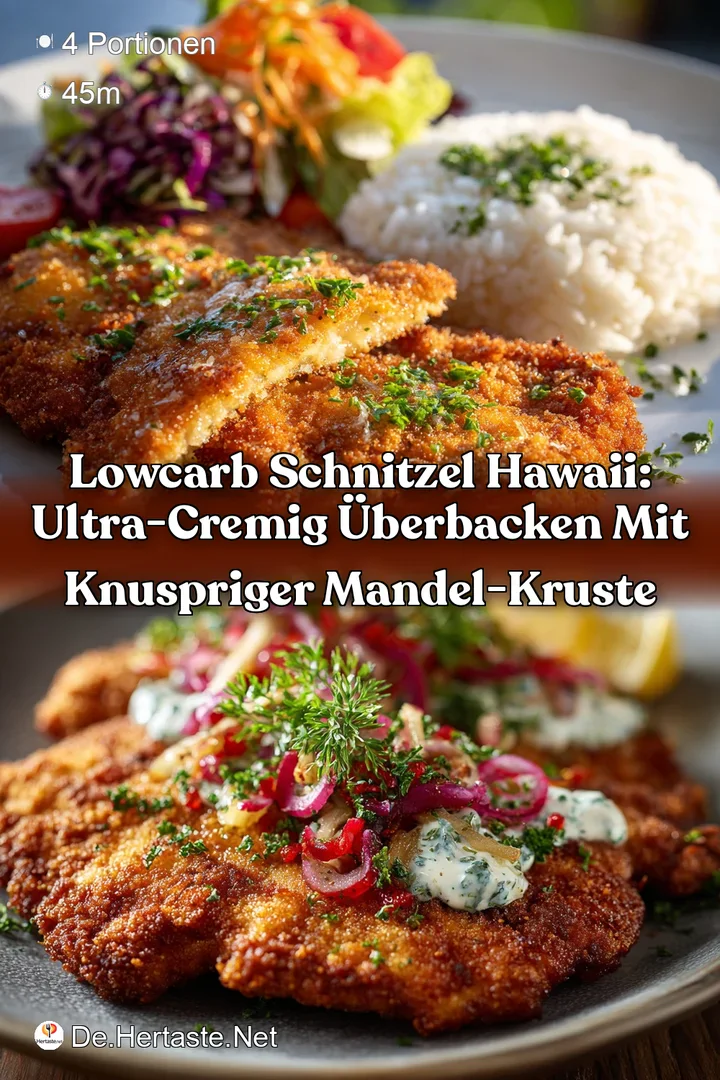 Lowcarb Schnitzel Hawaii: Ultra-cremig &uuml;berbacken mit knuspriger Mandel-Kruste