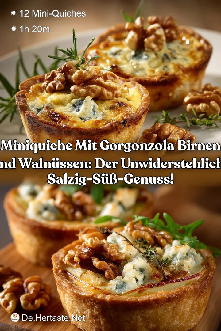 MiniQuiche mit Gorgonzola Birnen und Waln&uuml;ssen: Der unwiderstehliche Salzig-S&uuml;&szlig;-Genuss!